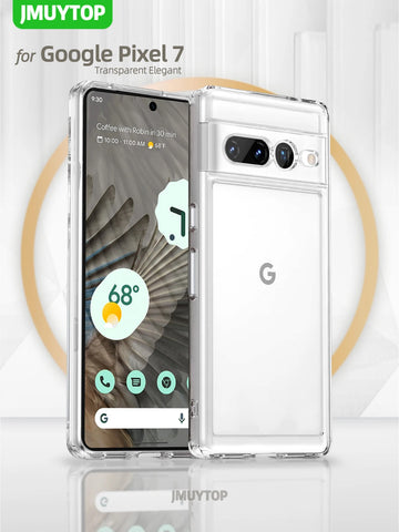 Deksel til Google Pixel 7 pro TPU Bumper anti-drop Metal Buttons Scratch proof hard back cover Clear case