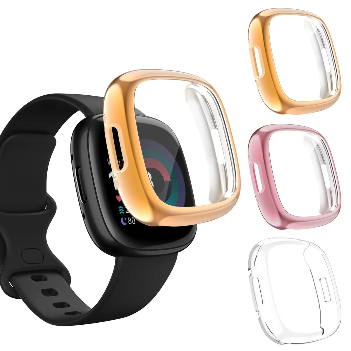 Deksel til Fitbit Versa og Sense galvanisert bumper (Design A)