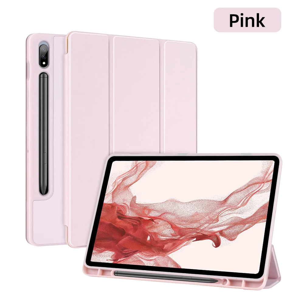 Deksel til Samsung Galaxy Tab S8 Ultra 14.6 S8 Plus S7 Plus S7 FE 12.4 S7 S8 11 S6 Lite 10.4 med penneholder