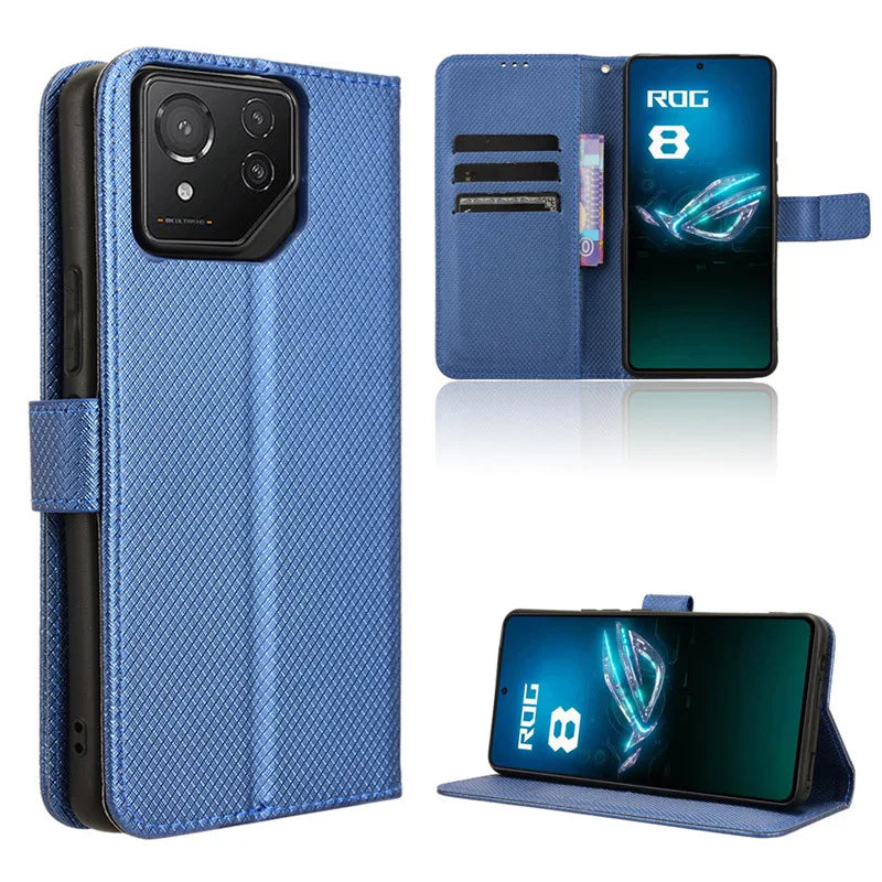 Deksel til Asus Rog Phone 9 8 Pro Magnetic Book Cover Holder Luxury Phone Fundas Shell Coque Capa