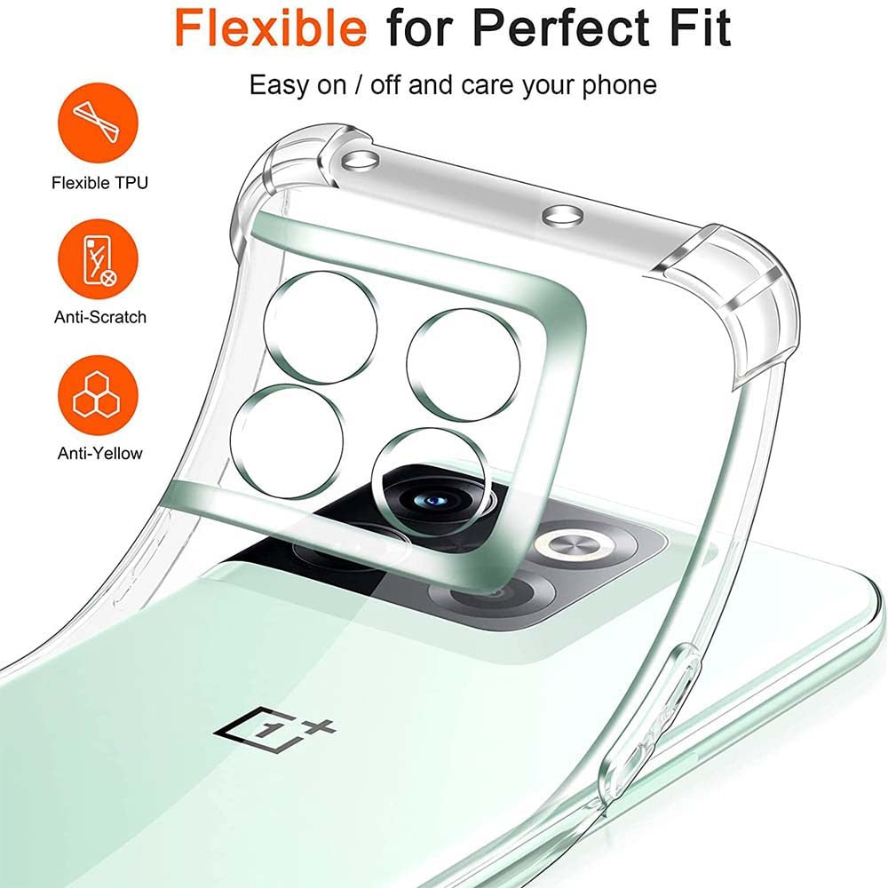 Deksel til OnePlus 10T 10R 1+ 11 11R 10 Pro Thick Shockproof Soft Silicone Phone Cover for OnePlus 8 Pro One Plus 9 Pro 7T