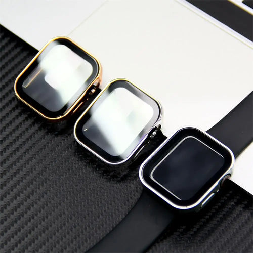 Deksel til Apple Watch Series 5-9, SE & Ultra - Deksel med skjermbeskytter i herdet glass
