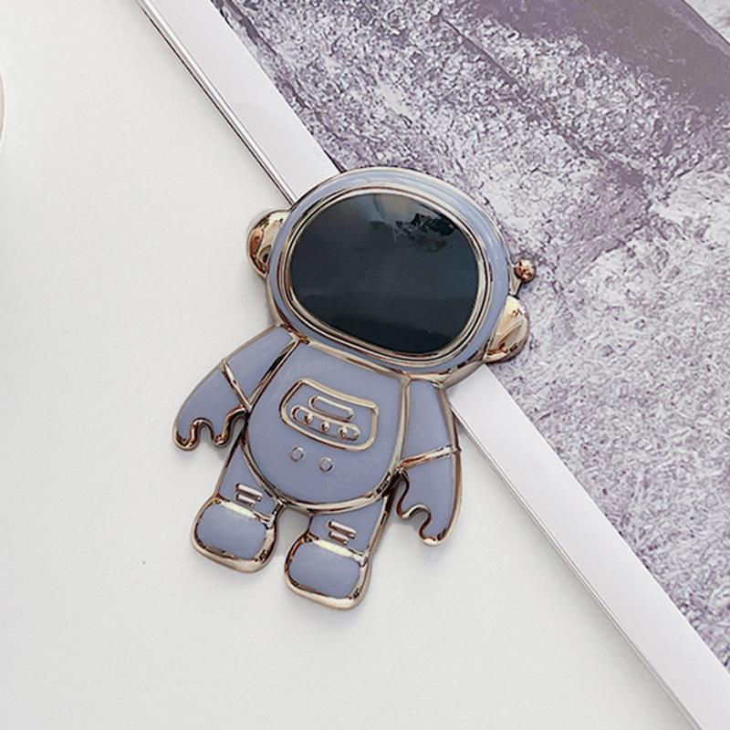 Deksel til Motog60 Astronaut Holder Luxury Plating Case For Motorola Moto G60 G50 G30 G20 G10 G22 G52 G9 Play E7 Plus Silicone Stand Cover