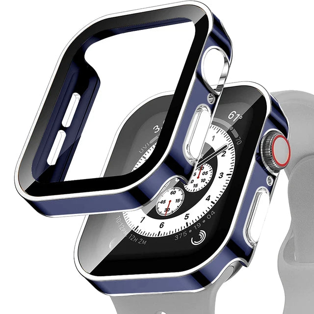 Deksel til Apple Watch Series 5-9, SE & Ultra - Deksel med skjermbeskytter i herdet glass