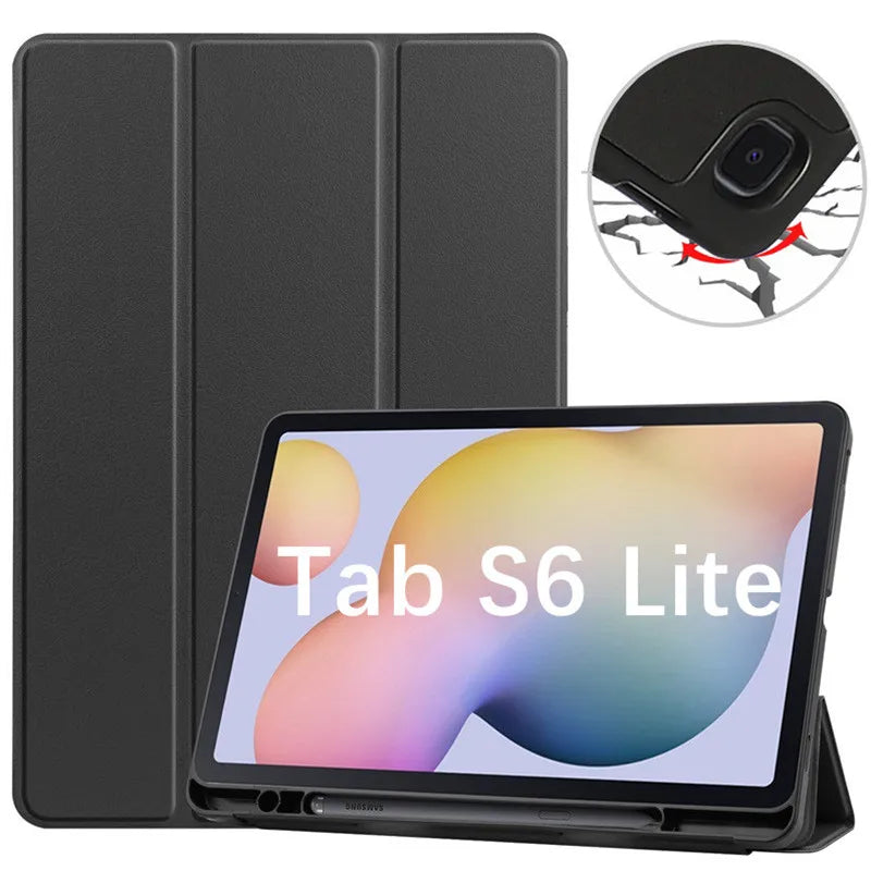 Deksel til Samsung Galaxy Tab S6 Lite 10.4 med stativ S6 Lite 2024 2022 2020 SM-P610 P620 P619 med penneholder