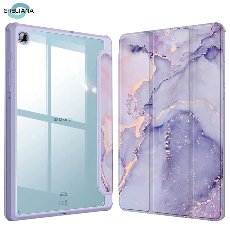 Deksel til Samsung Galaxy Tab S6 Lite 10.4 2024 P620 P625 P610 P615 P613 P619 med penneholder trebrettbart etui med stativ