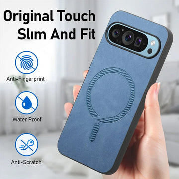 Deksel til Google Pixel 9 Pro XL Case Pixel9 Pro 9A Luxury Leather for Magsafe Magnetic Wireless Charging Cover for Pixel 7 8 Pro 7A 8A
