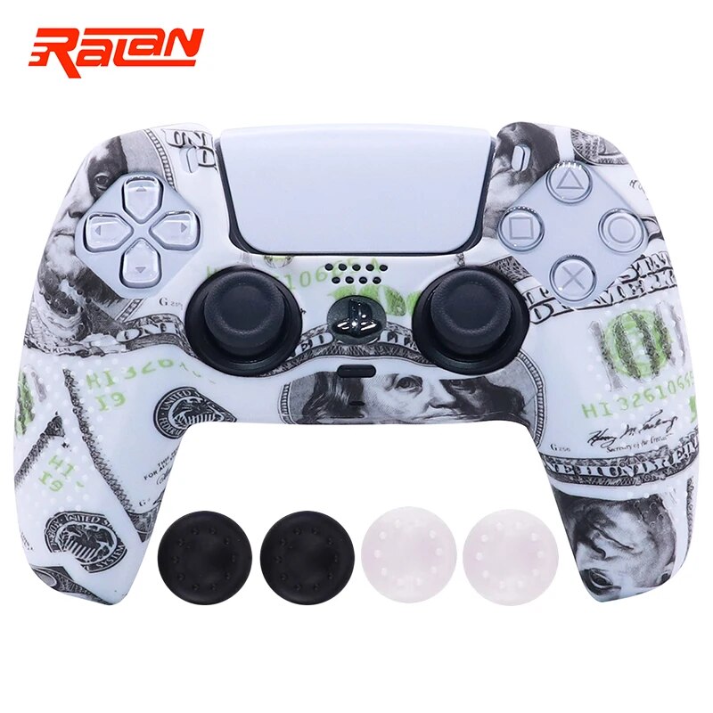 Deksel til PS5 Controller Gamepad Skin Cases Cover Shell For Playstation 5 Joystick with Stick Grip Caps