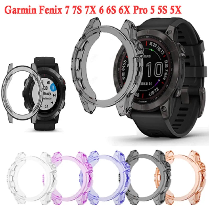 Deksel til Garmin Fenix 7 og Fenix 6 krystallklart TPU