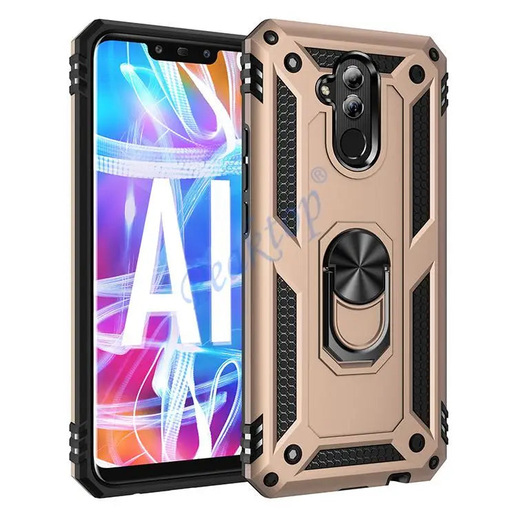 Deksel til Huawei Mate 20 Lite Case Armor Military Shockproof Ring Holder Magnet Phone Case Fundas