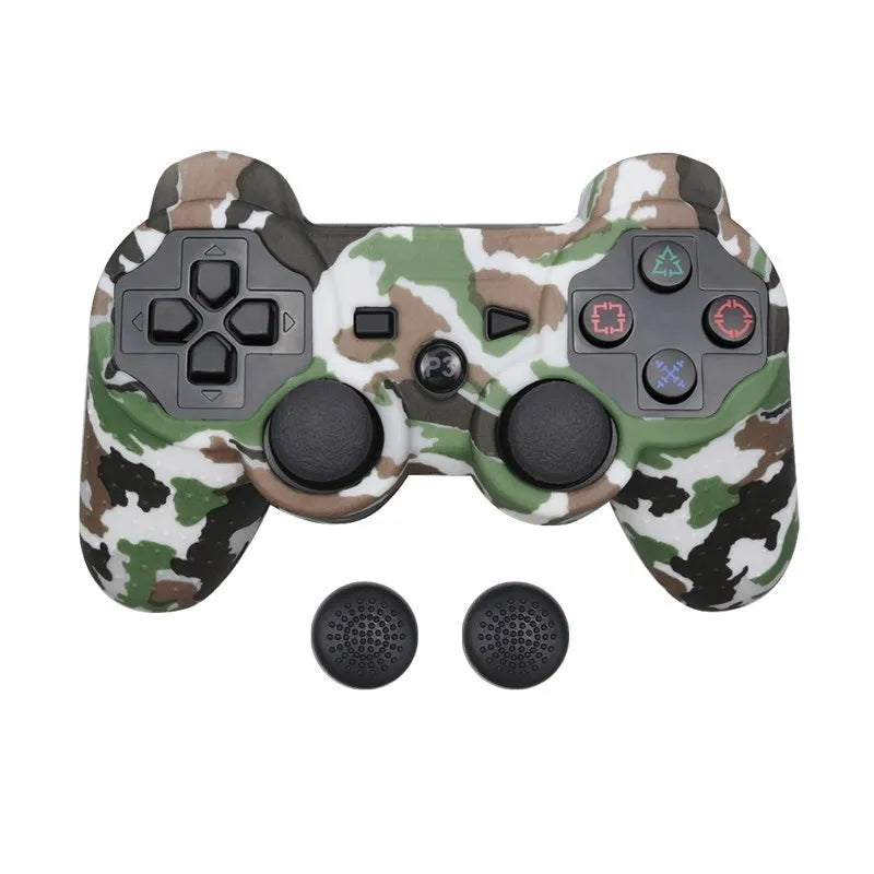 Deksel til PS3 Controller for PlayStation 3 Gel Rubber Case with 2 Silicone Caps