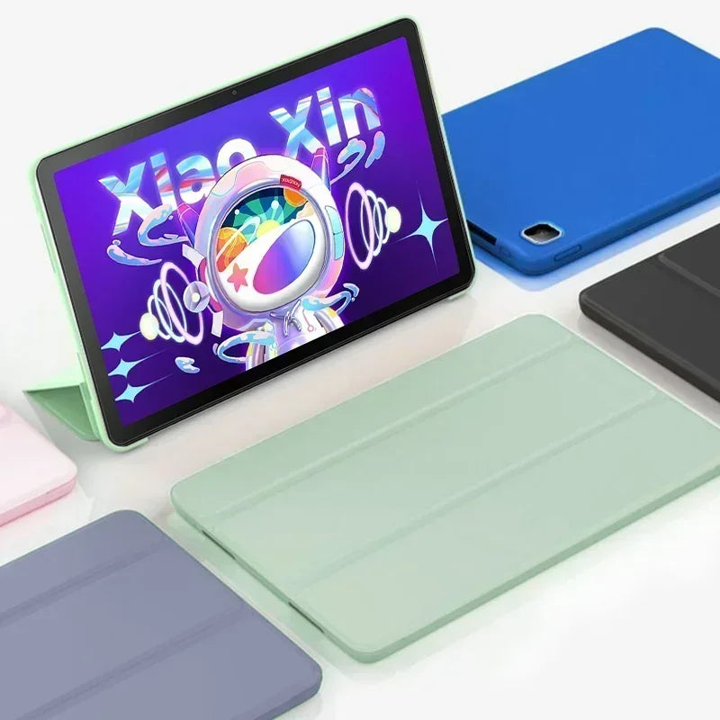 Deksel til Lenovo Xiaoxin Pad 2022 10.6" Trifold Leather Flip Smart Cover for Xiaoxin P12 TB128FU Magnetic Tablet Case