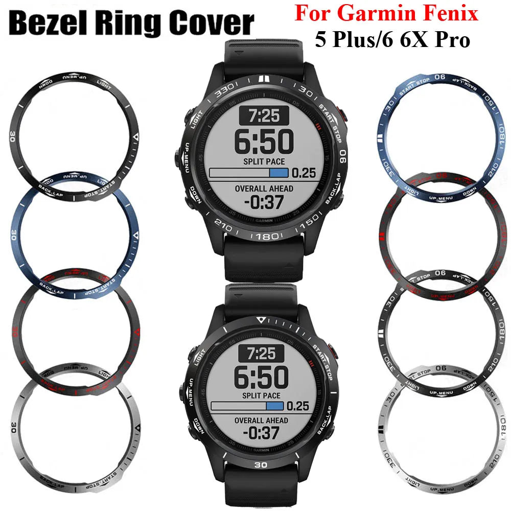 Deksel til Garmin Fenix 7 / 6 / 5 Ring Bezel Styling