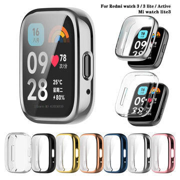 Deksel til Xiaomi Redmi Watch 4 3 Accessories,Soft TPU Screen Protector for Xiaomi Redmi watch 3 Active/3 Lite