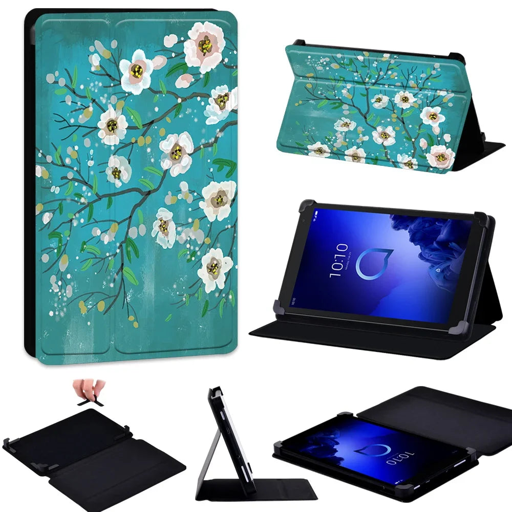 Deksel til Alcatel 1T 10"/Alcatel 1T 7"/3T 10"/3T 8" Tablet Case Universal Pu Leather Stand Adjustable Size Anti-fall Protective Cover
