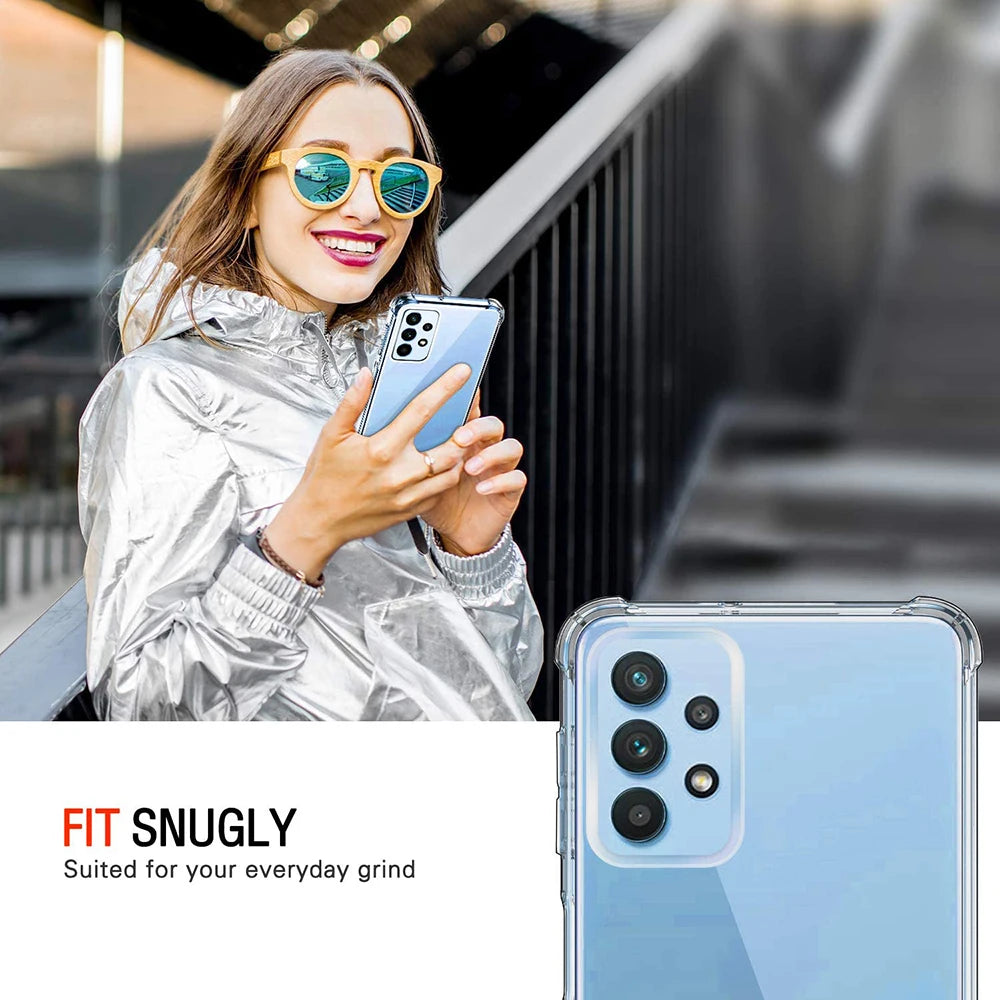 Deksel til Samsung Galaxy A73 A53 A33 A72 A52 A32 A22 A12 A71 A51 A31 A21s A70 A50 A40 Clear deksel
