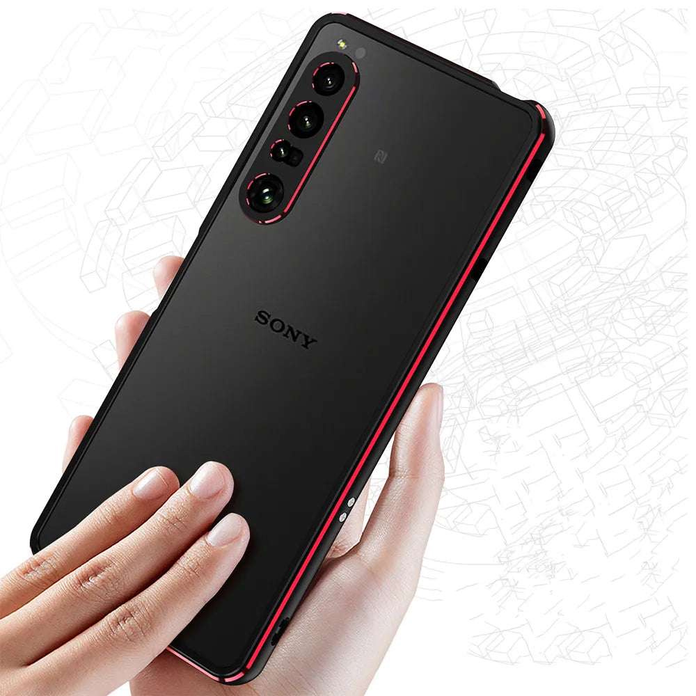 Deksel til Sony Xperia 1 IV Case 10 1 V 5 IV Aluminum Metal Bumper Frame Slim Cover Skin Protective Funda + Carmera Lens Protector