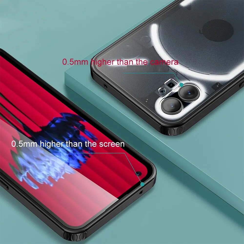 Deksel til Nothing Phone 1 Case 2 One Shockproof Cover Shell Touch Friendly Slim Frosted Translucent PC Back Rubber Bumper