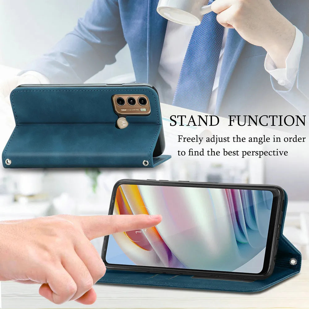 Deksel til Motorola Moto G60 G72 G22 G52 G82 G Stylus 2023 G62 G42 G32 Wallet Cards Solt Flip Book Cover