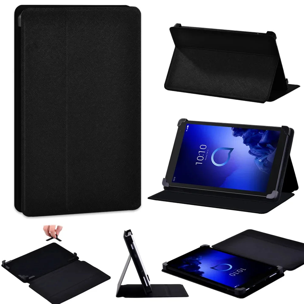 Deksel til Alcatel 1T 10"/Alcatel 1T 7"/3T 10"/3T 8" Tablet Case Universal Pu Leather Stand Adjustable Size Anti-fall Protective Cover