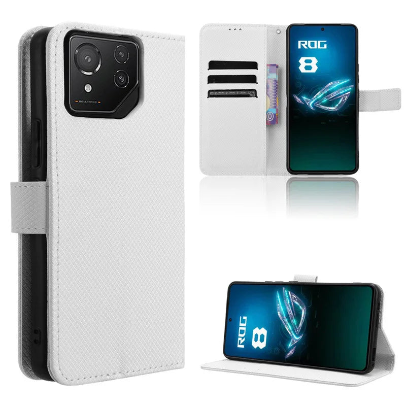 Deksel til Asus Rog Phone 9 8 Pro Magnetic Book Cover Holder Luxury Phone Fundas Shell Coque Capa