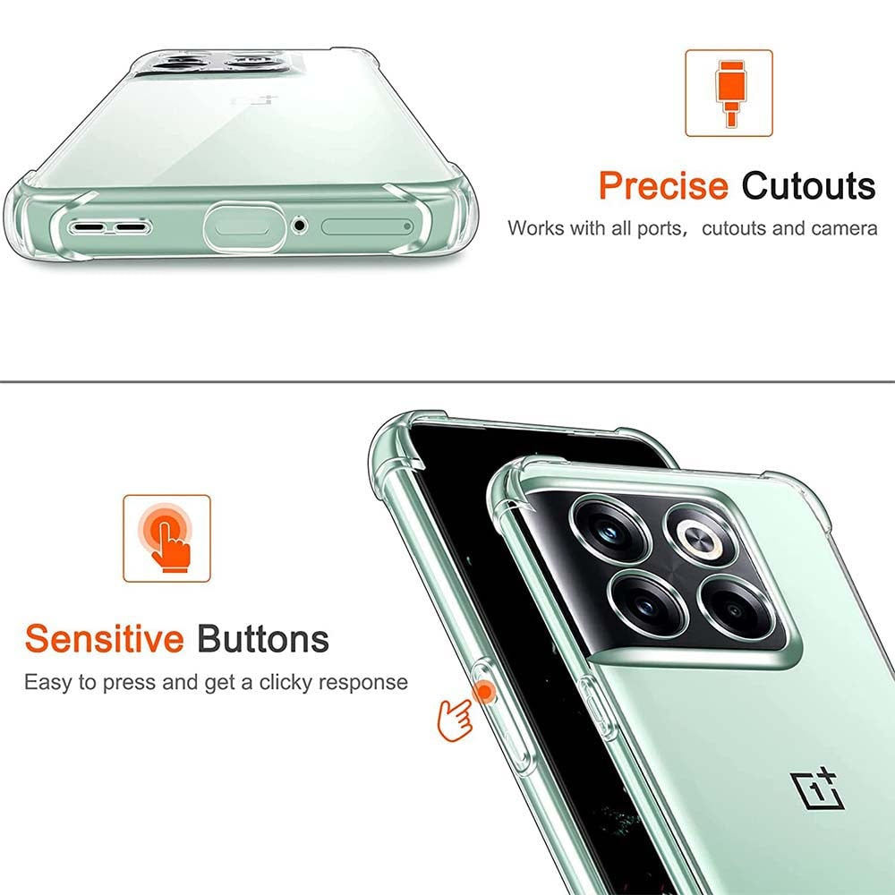 Deksel til OnePlus 10T 10R 1+ 11 11R 10 Pro Thick Shockproof Soft Silicone Phone Cover for OnePlus 8 Pro One Plus 9 Pro 7T