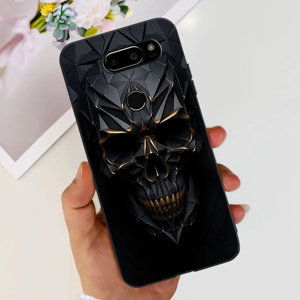 Deksel til LG V30 2017 Case Cute Cartoon Print Flower Soft Silicone TPU Black Cover For LG v30 H930 6.0" Bumper Phone Case Funda