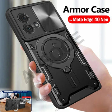 Deksel til Motorola Edge 40 Neo Case Slide Camera Magnetic Stand Cover for Moto Edge 40 Pro G84 G54 G14 G13 G23 G53 Funda