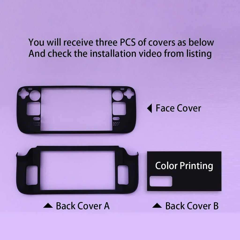 Deksel til Steam Deck Case Game Console Freeman Cover Hard PC Protective Anti-Scratch Non-Slip Gaming Valve Black Shell Case Accessories