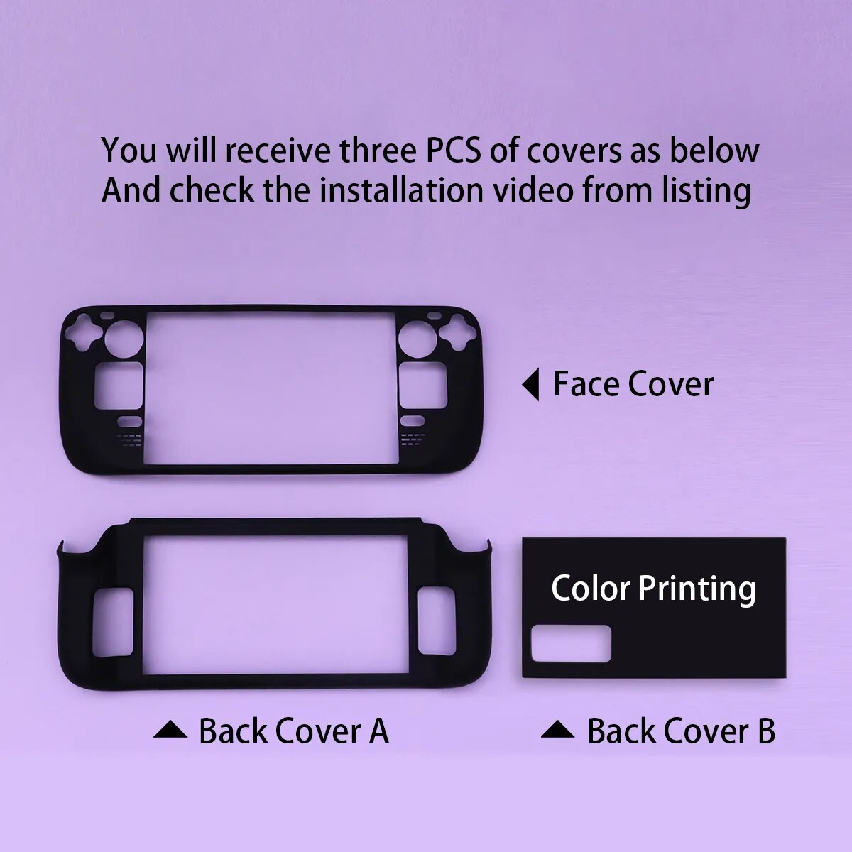 Deksel til Steam Deck Case Game Console Freeman Cover Hard PC Protective Anti-Scratch Non-Slip Gaming Valve Black Shell Case Accessories