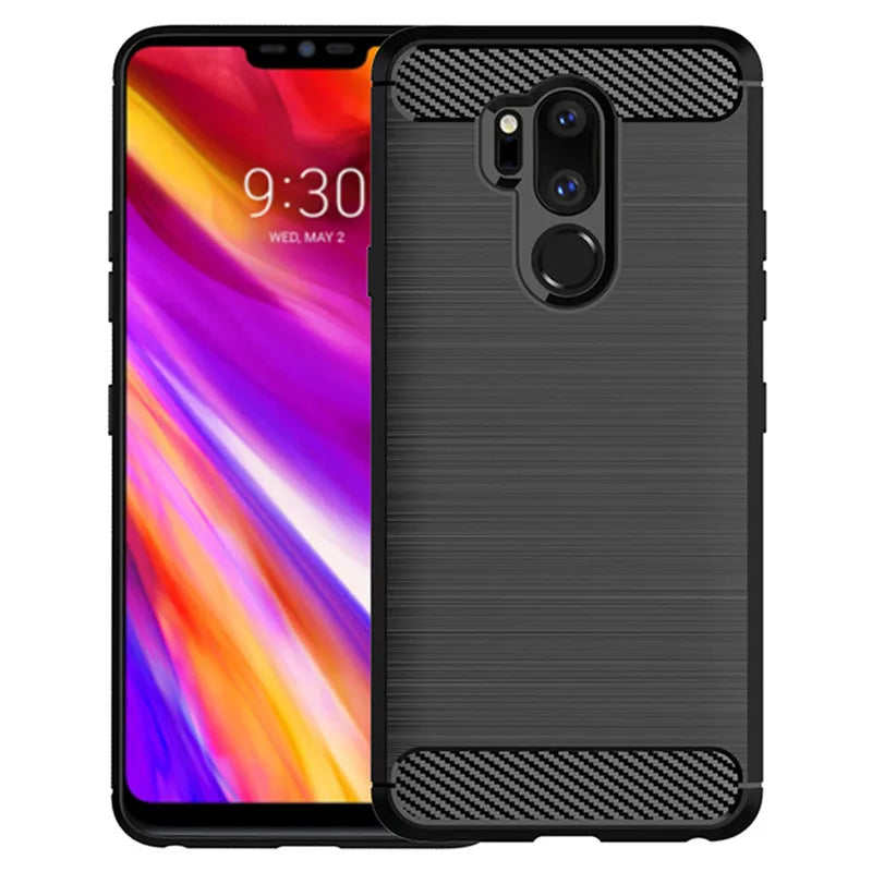 Deksel til LG G7 Thinq G7 One Carbon Fiber Cases for lg g7+ thinq LG X5 Q9 One Brushed Texture Phone Cover