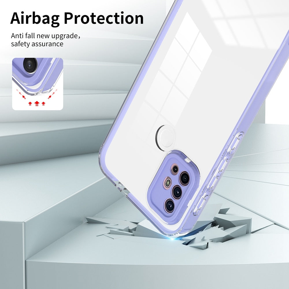 Deksel til Motorola MOTO G10 G20 G30 G31 G42 G22 E32 G73 Case Luxury Bumper Protector Frame Solid Color Clear Back Cover