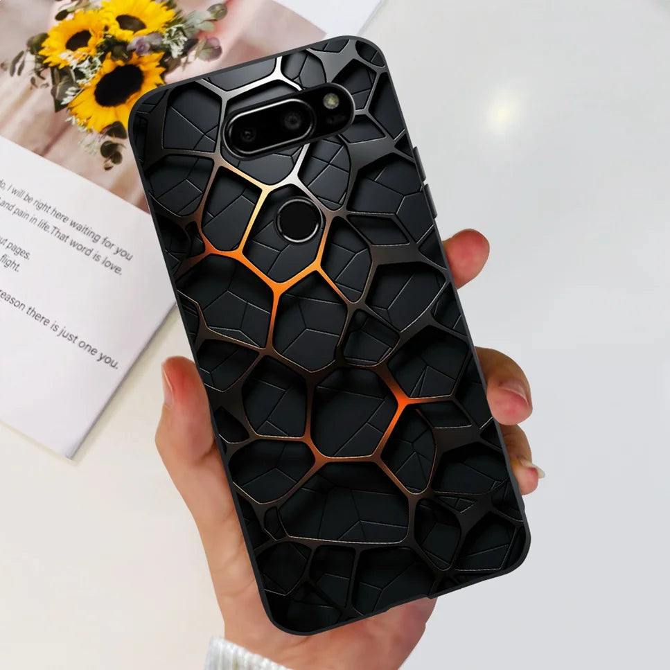 Deksel til LG V30 2017 Case Cute Cartoon Print Flower Soft Silicone TPU Black Cover For LG v30 H930 6.0" Bumper Phone Case Funda