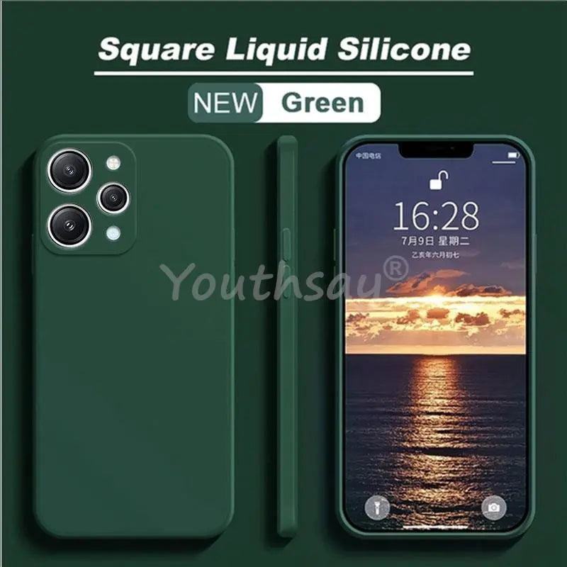 Deksel til Xiaomi Redmi 12 deksel Silicone Liquid For Redmi 12 deksel Plain Rubber TPU Protector Phone deksel Redmi 12 deksel