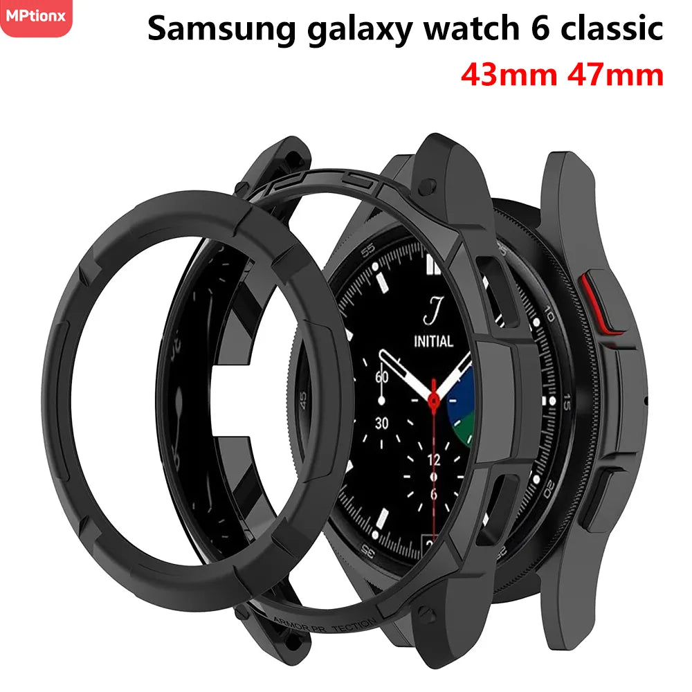 Deksel til Samsung Galaxy Watch 6 Classic 43mm 47mm mykt TPU-deksel