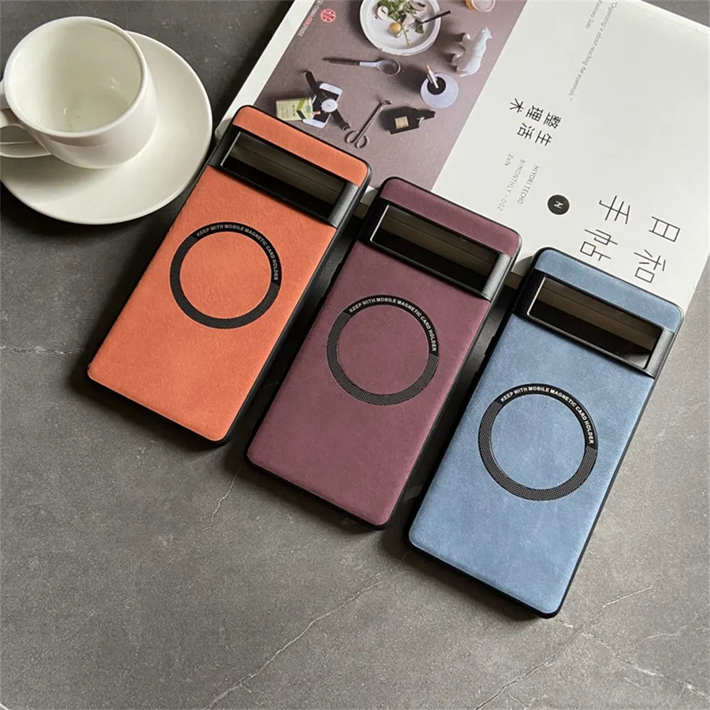 Deksel til Google Pixel 7 8 Pro 6 XL 7A 6A Magnetic Wireless Charging Skin Feel Shockproof Back Cover