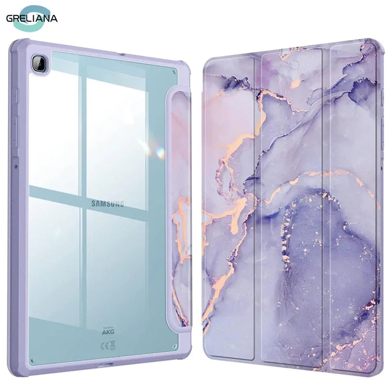 Deksel til Samsung Galaxy Tab S6 Lite 10.4 2024 P620 P625 P610 P615 P613 P619 med penneholder trebrettbart etui med stativ