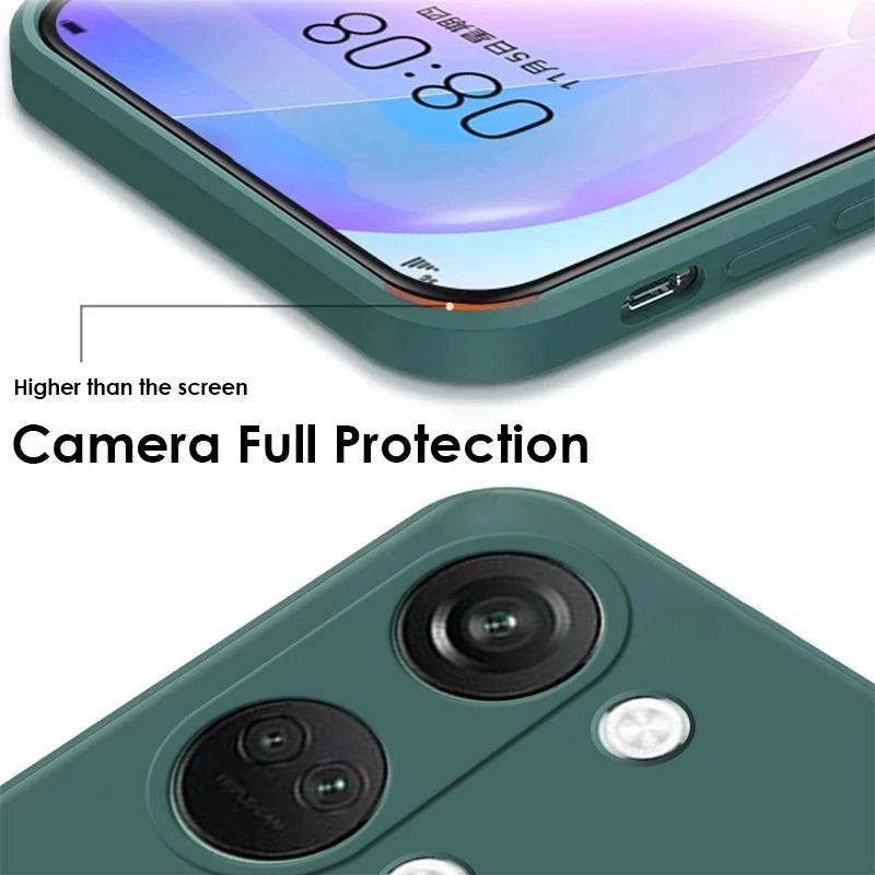 Deksel til OnePlus Nord 3 Case Liquid Silicone Camera Lens Protector Phone Case For OnePlus Nord 3 One Plus Nord 3 Nord3 Soft TPU Cover