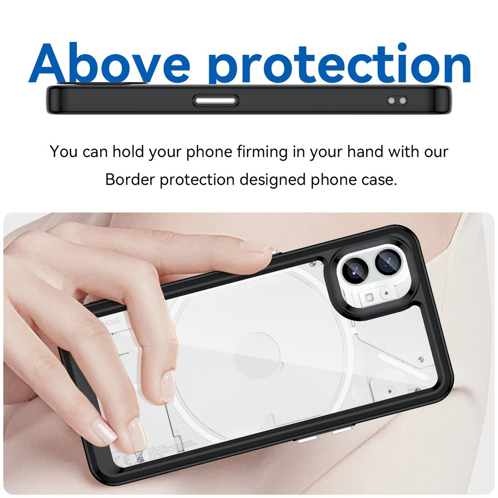 Deksel til Nothing Phone1 Case Nothing Phone 1 2 Cover Coque Funda Hard Translucent Soft Frame Shockproof Clear Case Nothing Phone 1