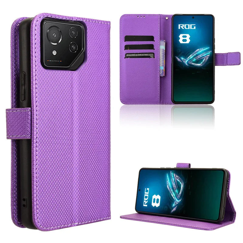 Deksel til Asus Rog Phone 9 8 Pro Magnetic Book Cover Holder Luxury Phone Fundas Shell Coque Capa
