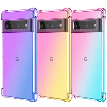 Deksel til Google Pixel 8 4A 4XL 5A 6A 6 7 Pro 5G Ultra-Thin Gradient TPU Silicone Four Corners Anti-Drop Cover