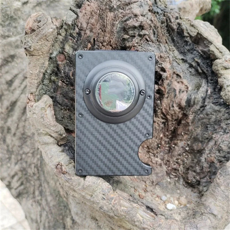 Deksel til Apple AirTag Apple Card holder Rfid Aluminum deksel Metal Wallet Credit ID Men Slim Business Cardholder Cash Strap Apple AirTag Carbon Fiber