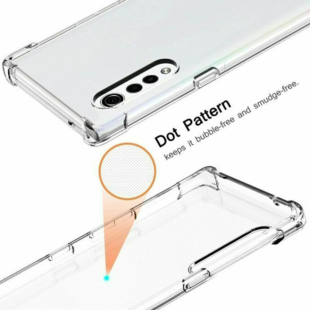 Deksel til LG Velvet 5G Case,Shockproof Clear Transparent Silicone Phone Case For LG Stylo 6 5 K71 K61 K50 Q60 K50S Clear Case Cover