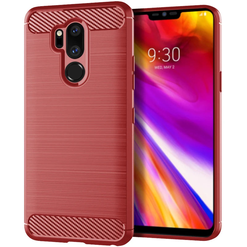 Deksel til LG G7 Thinq G7 One Carbon Fiber Cases for lg g7+ thinq LG X5 Q9 One Brushed Texture Phone Cover