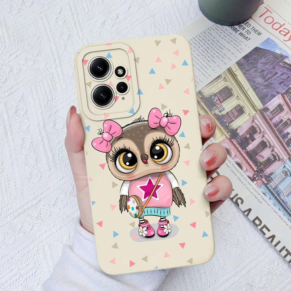 Deksel til Xiaomi Redmi Note 12 12S 4G 5G Patterned Full Protection Soft Liquid Silicone Cartoon deksel For Redmi Note 12 S