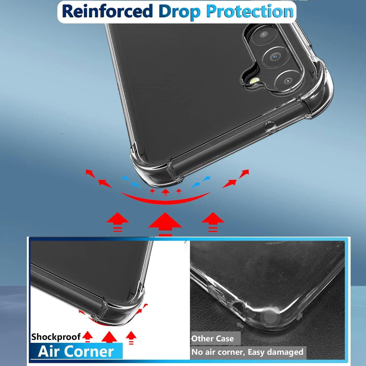 Deksel til Samsung Galaxy A04 A04S A04E deksel A14 5G A24 4G A34 A54 5G Crystal Clear TPU Støtsikkert deksel Samsung A13 A23 4G A33 A53 5G