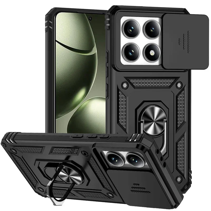 Deksel til Xiaomi 14T 13T Pro deksel Ring Stand Car Magnetic Holder Phone deksel for Redmi 14C deksel Shockproof Lens Protection