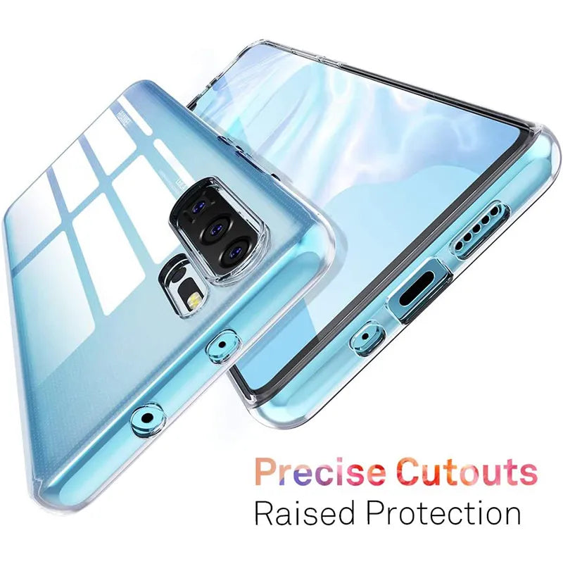 Deksel til Huawei P50 P40 P30 P20 P10 Lite Pro Plus Soft Back Cover Transparent Shell For P30 P40 Lite E
