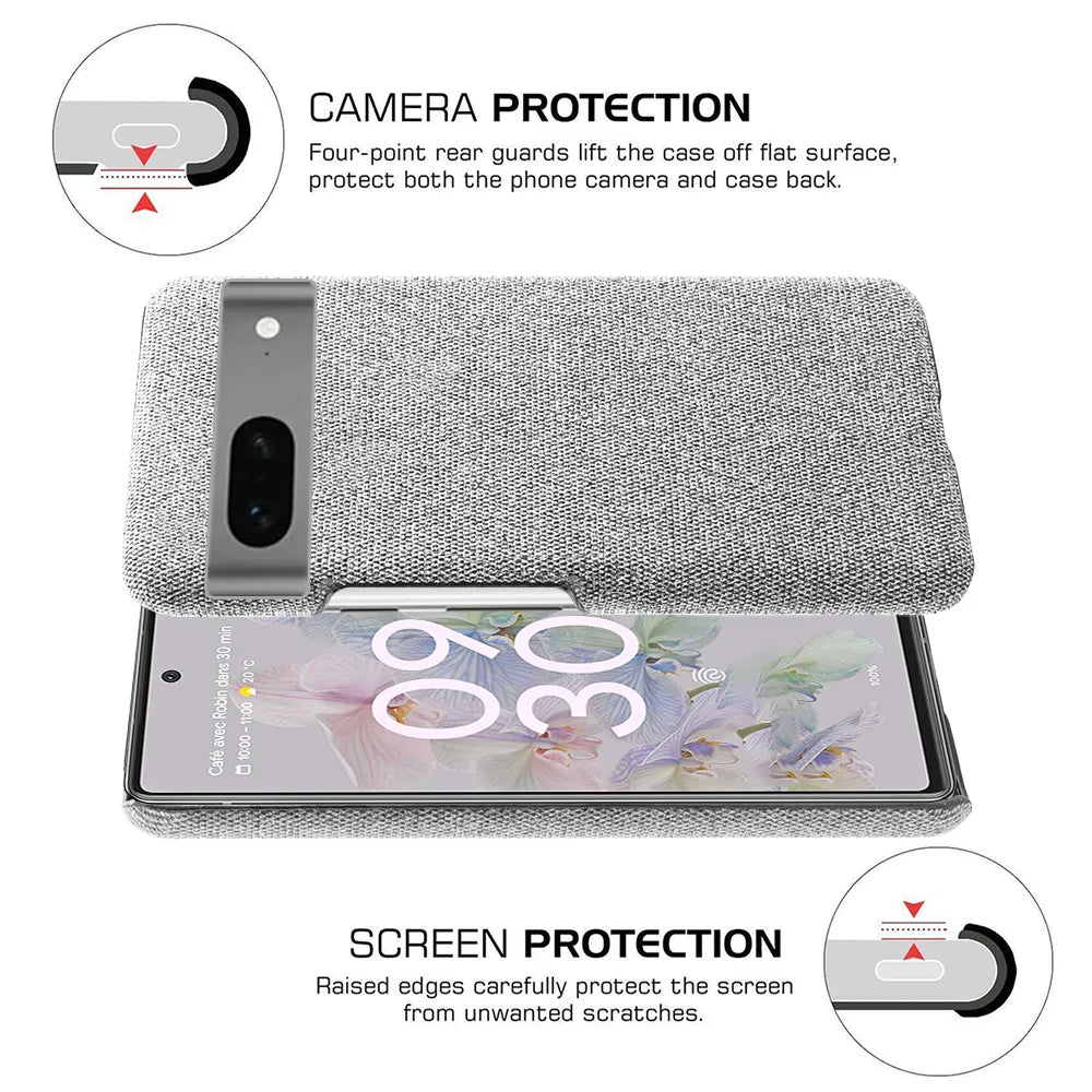 Deksel til Google Pixel 7a 7 Pro 6 6pro 4A 5G 5A Case Luxury Fabric Antiskid Cover For Google Pixel 7a 7 7pro 6A 6 Pro 4 3A Cloth Capa