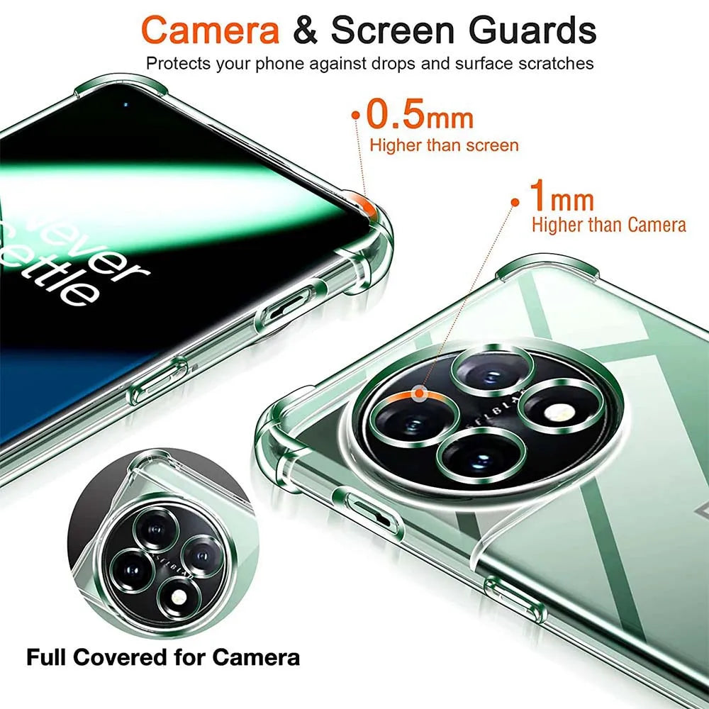 Deksel til OnePlus 11 5G 11R 10T 10R Thick Shockproof Soft Silicone Phone Cover for OnePlus 10 Pro 9 Pro 1+ 8 One Plus 7T
